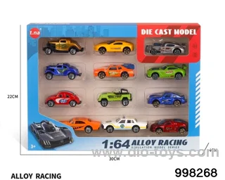 12pcs free wheel alloy car