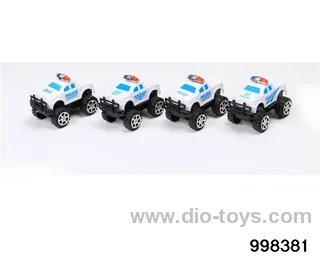 Pull-back car toy car children's toy Pull-back pickup off-road police car (four-color mixed) in opp bag