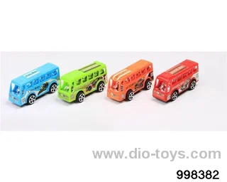 Pullback Car Toy Car Children's Toys Pullback Bus (4 Mixed) in opp bag