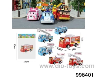 Huili cartoon fire police car, 2-color mixed package in opp bag