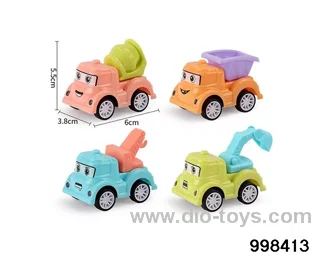 Four 4-color Huili engineering vehicles in opp bag