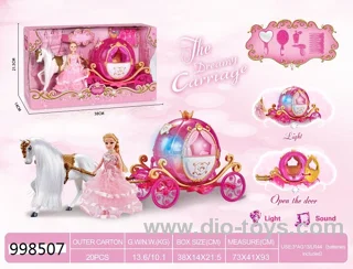 STATIC COLOR HAIR HORSE PUMPKIN BALL WITH PRINCESS (PINK)