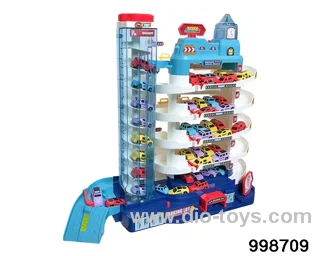 city parking lot with 8pcs car