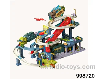 dinosaur urban overpass track with 8pcs car