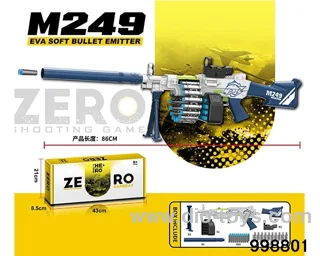 M249 hand-pulled EVA soft bomb launcher in color box