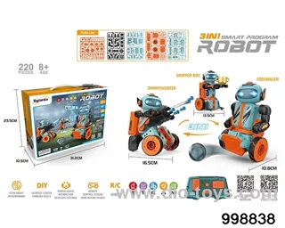 3-in-1 rc intelligent programming robot in color box