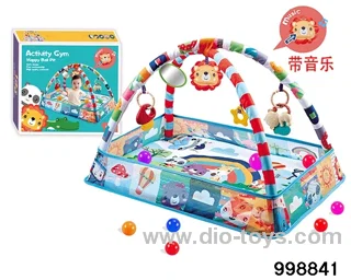 Infant multi-function fence fitness rack with 8 sea balls in color box