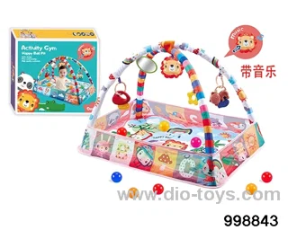 Infant multi-function fence fitness rack with 8 sea balls in color box