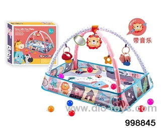 Infant multi-function fence fitness rack with 8 sea balls in color box