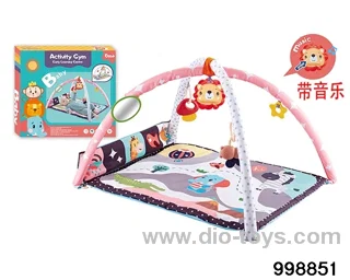 Infant early education puzzle game pad fitness blanket fitness rack with music in color box