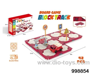Building block electric track (fire truck, 42PCS) in color box