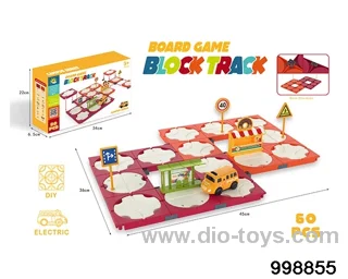 Building block electric track (school bus, 60PCS) in color box