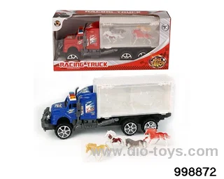 Inertia tow truck with 4 horses in window box