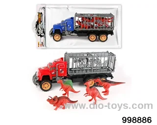 Inertia tow animal blue suit 4 red dinosaurs in PVC bag