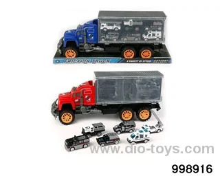 Inertia trailer carriage towing 6 police cars (alloy) in PVC cover