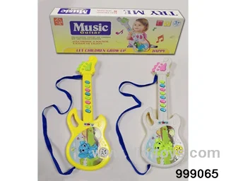 Cartoon music guitar in color box