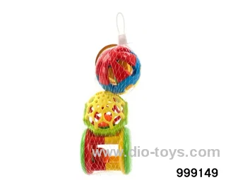 AB Rattle + Two-sided soft rubber ball + three-color ball (mesh bag)