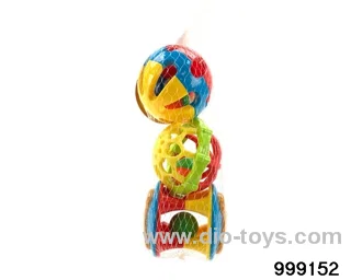 Double-headed Bear + Double-faced soft Rubber Ball + three-color Ball (mesh bag)