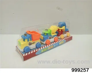 Three Zhuang cartoon inertia engineering vehicles in PVC cover