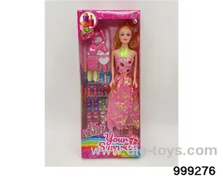 11-inch solid Barbie doll with shoes and pieces (multiple colors) in window box