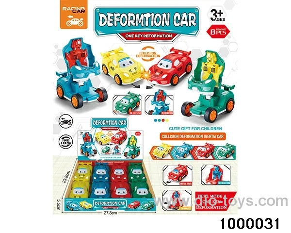 Inertia deformation sports car in display box