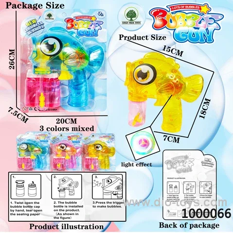 Automatic water filling transparent light Walleye bubble gun