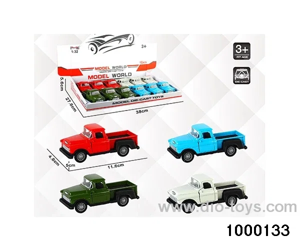 1:32 simulated return alloy car  in display box