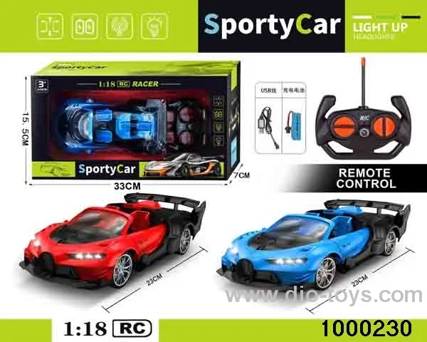 1:184-way Remote Control Racing Car with Lights (electric included)