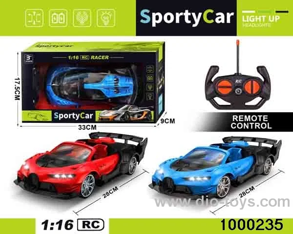 1:164-way Remote Control Racing Car with Lights (no electricity included)