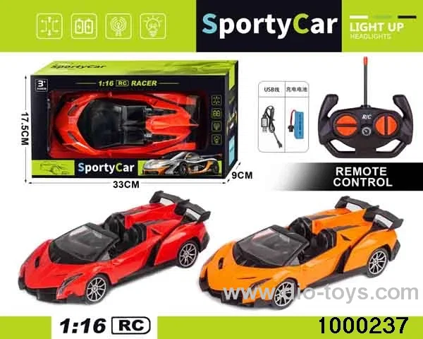 1:164-pass Remote Control Racing Car with Lights (electric included)