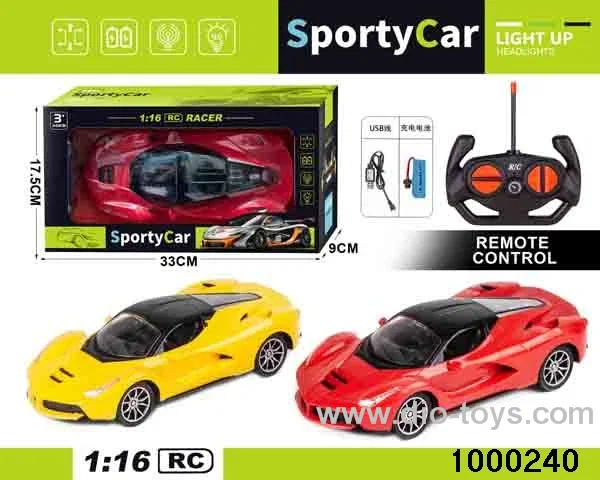1:164-pass Remote Control Racing Car with Lights (electric included)