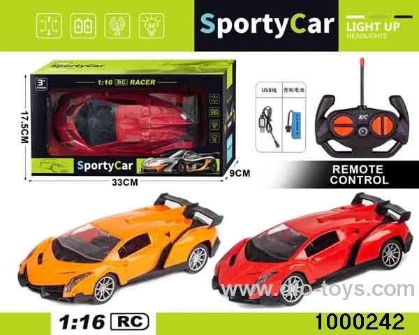 1:164-pass Remote Control Racing Car with Lights (electric included)