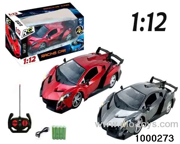 1:124-way Remote Control Racing Car with Lights (electric included)