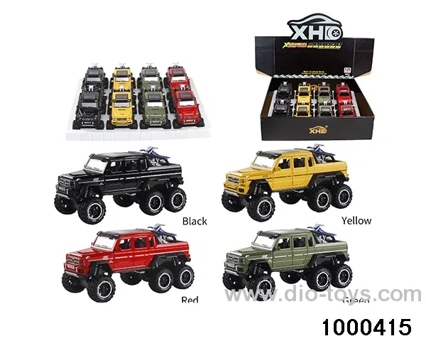 8pcs 1:24 pull back alloy car with light&sound