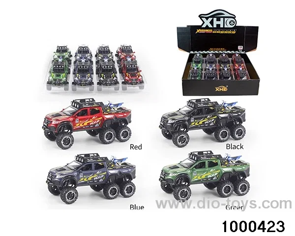 8pcs 1:24 pull back alloy car with light&sound