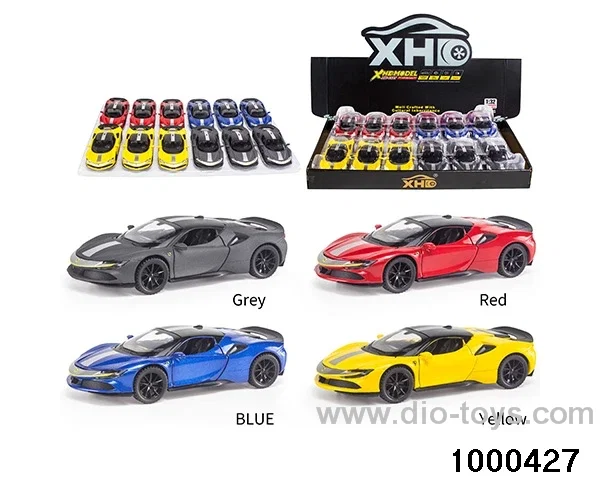 12pcs 1:32 pull back alloy car with light&sound