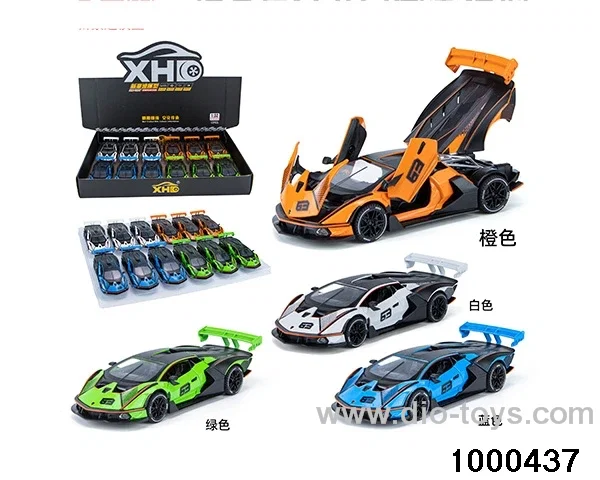 12pcs 1:32 pull back alloy car with light&sound
