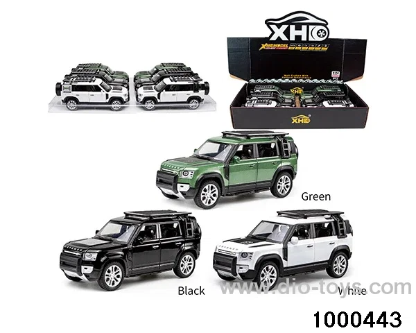 6pcs 1:24 pull back alloy car with light&sound