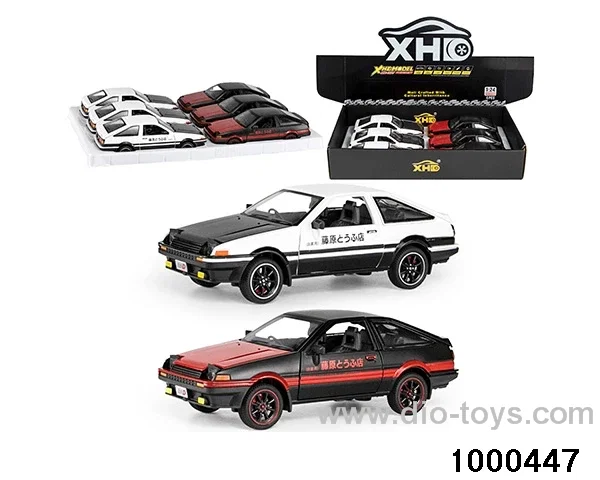 6pcs 1:24 pull back alloy car with light&sound