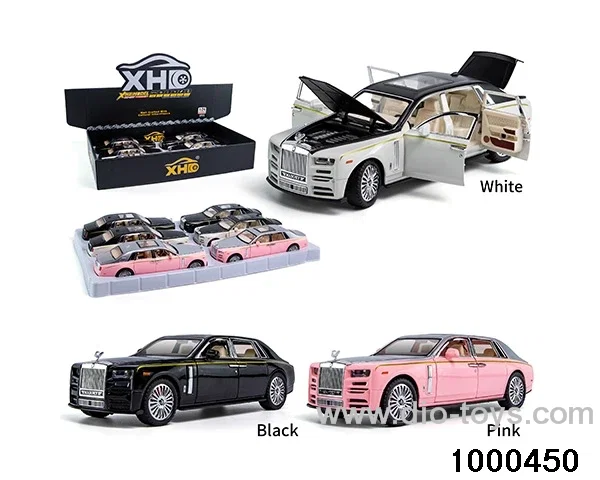 6pcs 1:24 pull back alloy car with light&sound