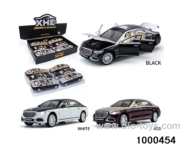 6pcs 1:24 pull back alloy car with light&sound