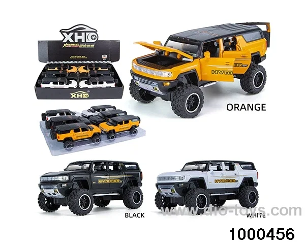 6pcs 1:24 pull back alloy car with light&sound