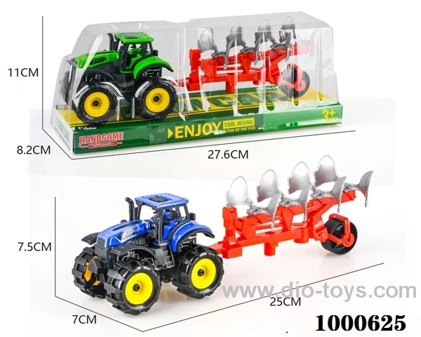An inertial off-road farmer hauls a plow