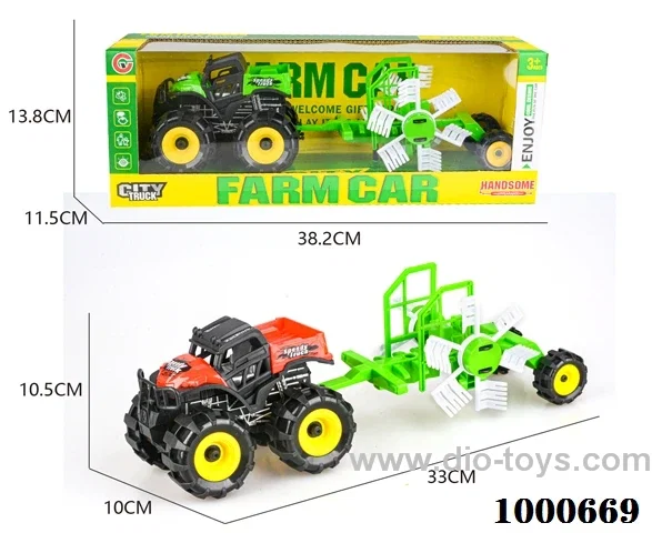 Inertial all-terrain farmer's truck tows windmill