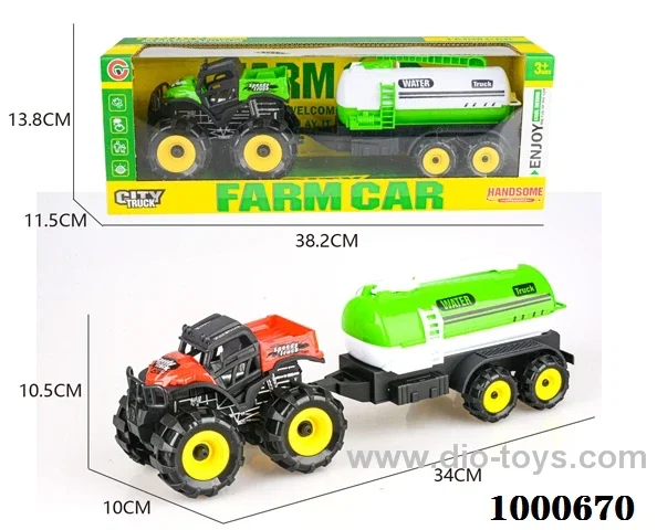 Inertial all-terrain farmer's truck tows water tanks