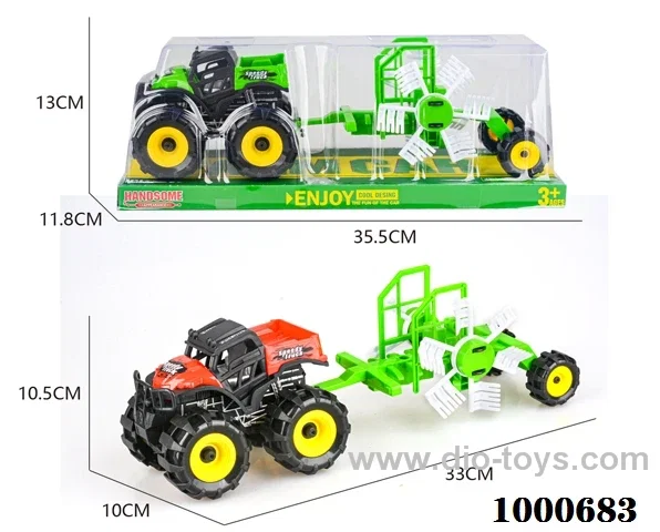 Inertial all-terrain farmer's truck tows windmill