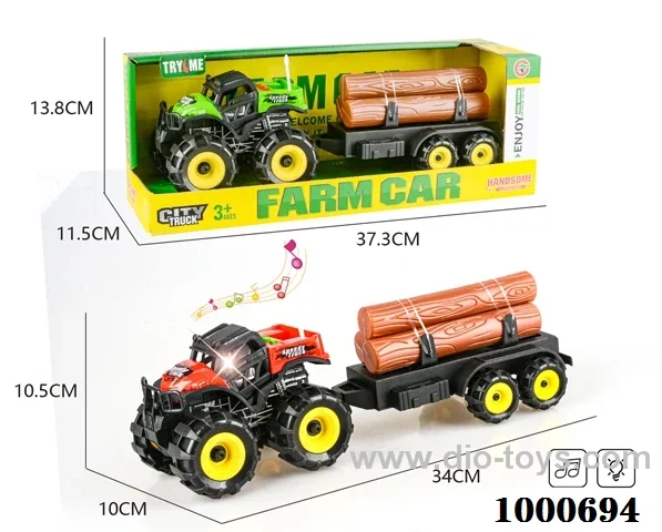 Lights and Music Inertia ATV farmer truck towing wooden strips