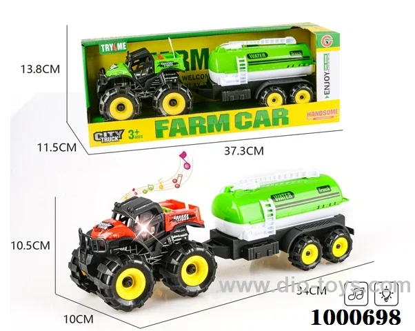 Lights and music Inertia ATV farmer truck towing water tank