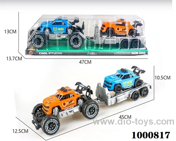 Large inertial skeleton off-road pickup police car carrying inertial pickup police car