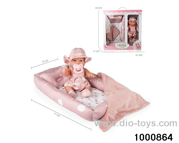 12-inch doll (full enamel)+cotton bed+accessories in window box